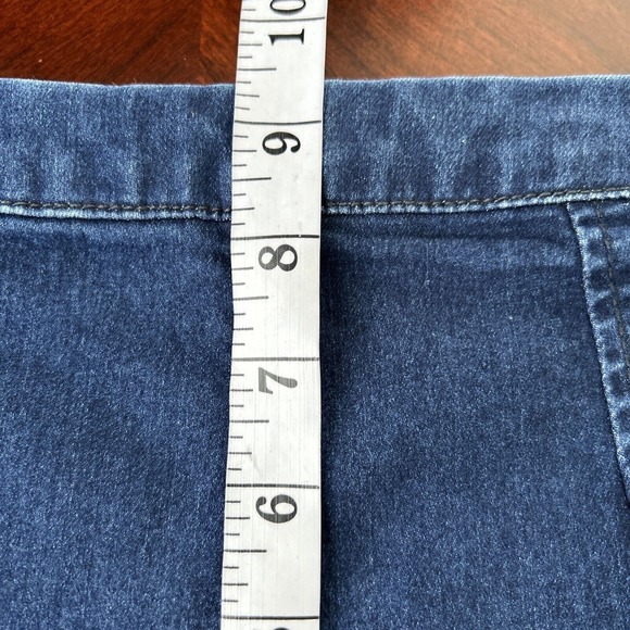 Free‎ People Dark Wash Side Zip Flat Front Stretch Scallop Edge Shorts Sz 26 - Picture 4 of 9